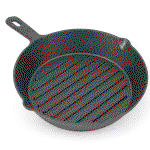 Image of Cast Iron Ribbed Grill Pan, 11" Dia.