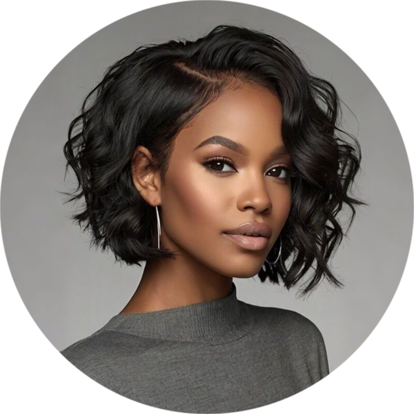 Wear and Go Wigs Elegant Hairstyles Bob Wavy Wigs With Side Part Pre Cut Lace Human Hair Wigs