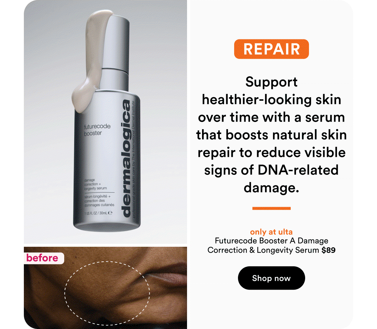 Repair | Futurecode Booster A Damage Correction and Longevity Serum | Shop now