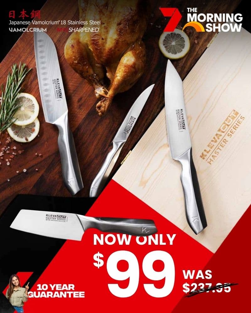 KlevaCut Master Series 4pc Knife Set bundle - Channel 7 Morning Show early access, only $99