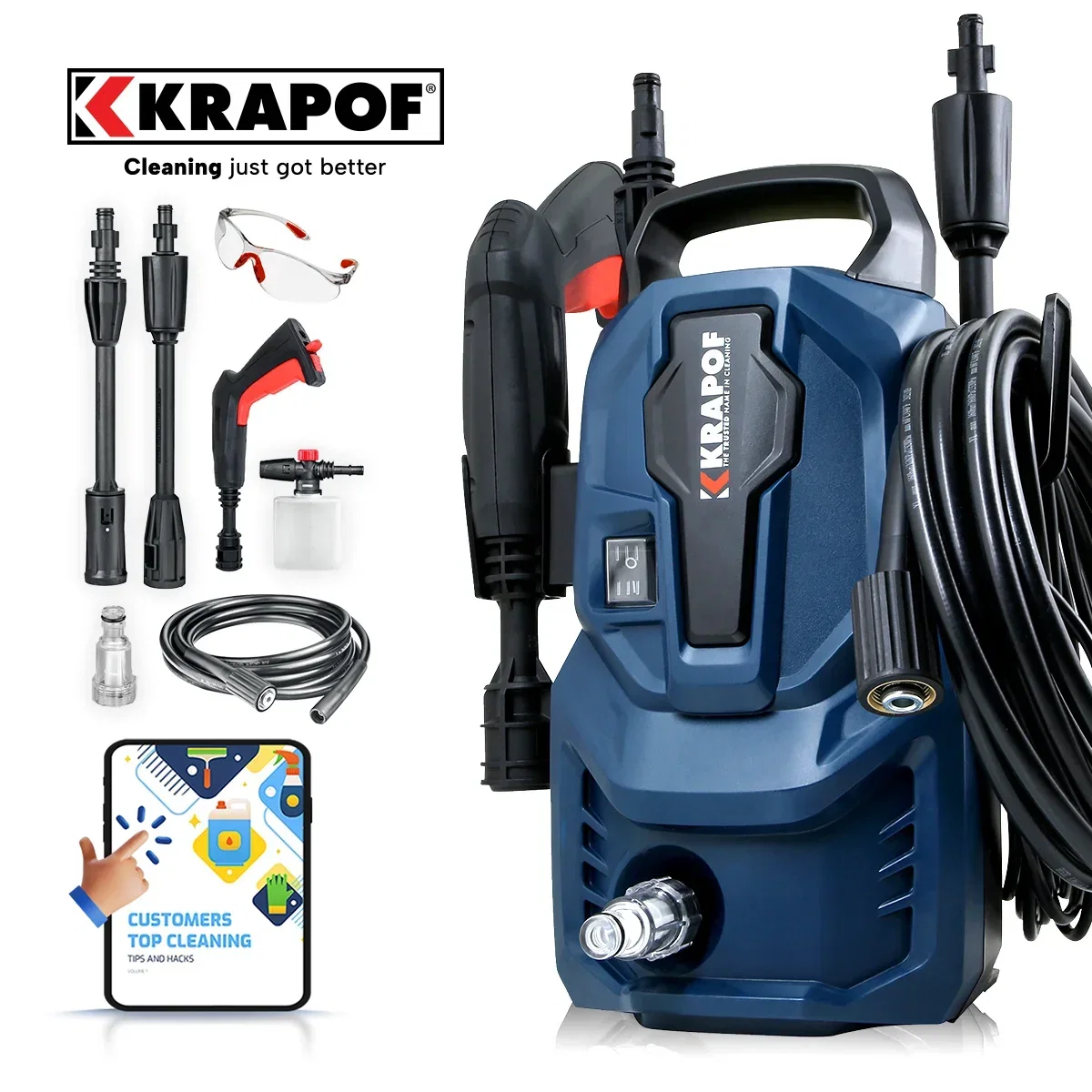 Image of KRAPOF® Mini Electric Pressure Washer - Suitable for any Household or Apartment