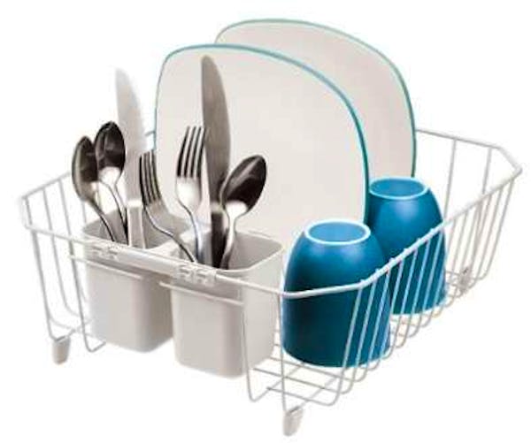 Dish Rack Sets With Cutlery Holder - White