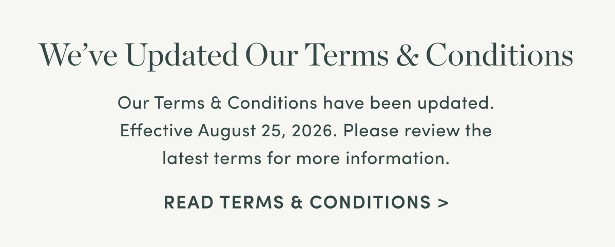 Read Our Updated Terms & Conditions