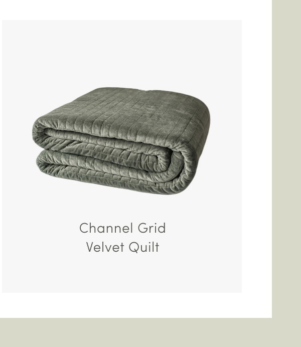 Channel Grid Velvet Quilt