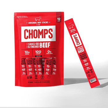 Chomps Original Beef Sticks, Mild, 12 Individually Wrapped Sticks
