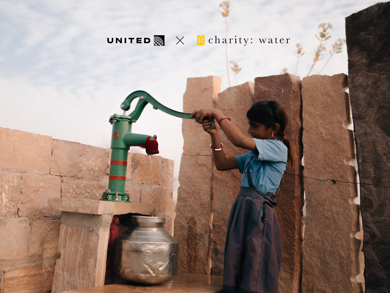 United Airlines x charity: water