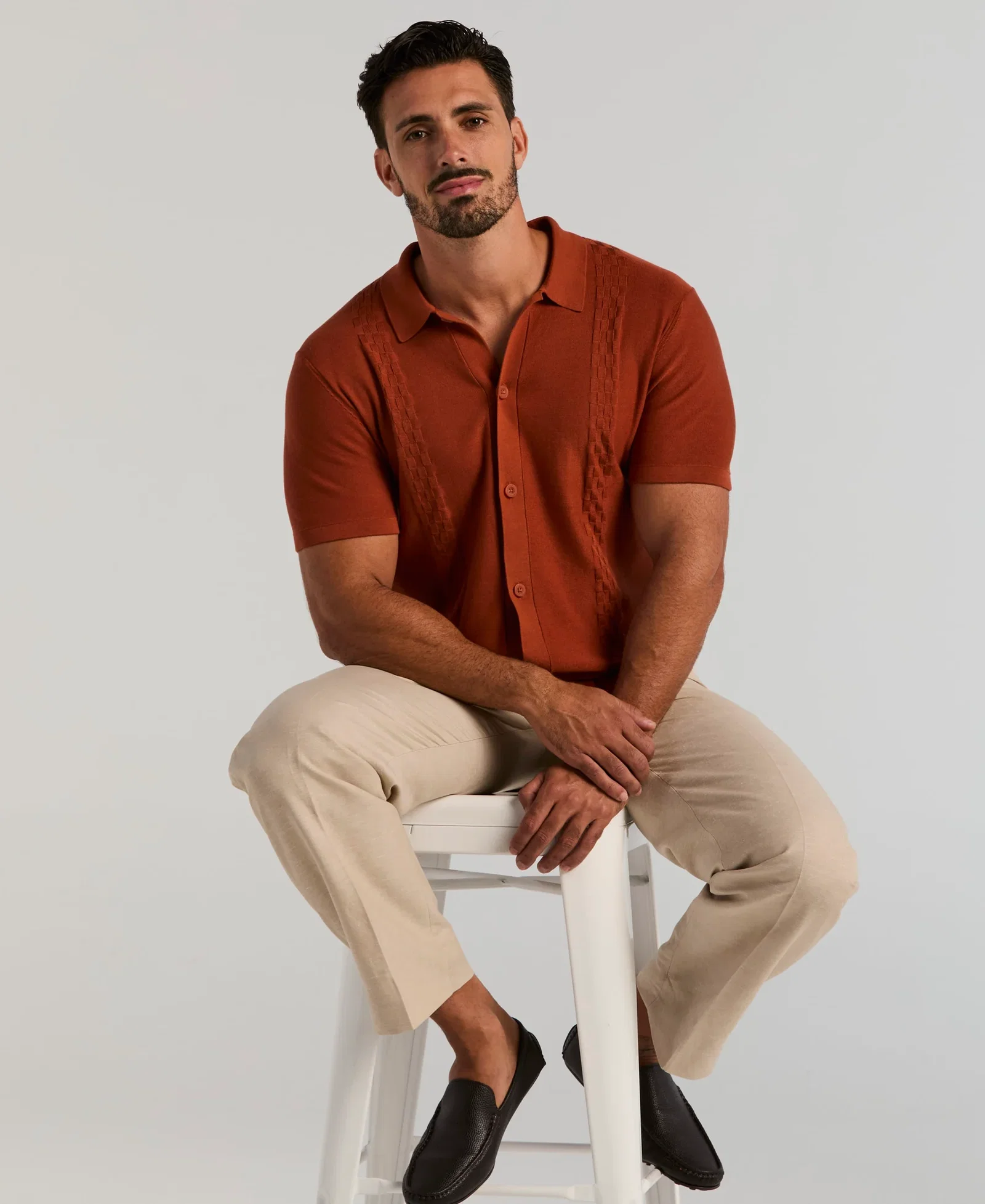 Shop Cubavera's Men's Stripe Coatfront Sweater Shirt