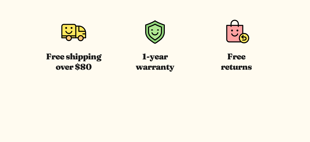 Free shipping - 1 year warranty - Free returns