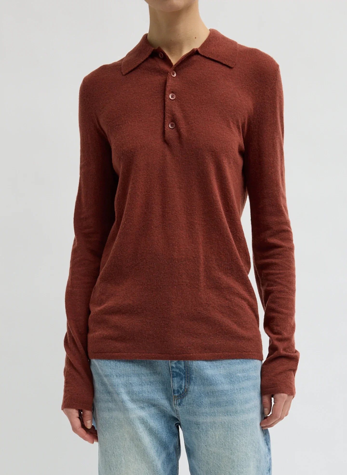 Image of Skinlike Mercerized Wool Soft Sheer Polo