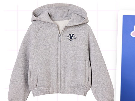 Zip-up hooded sweatshirt