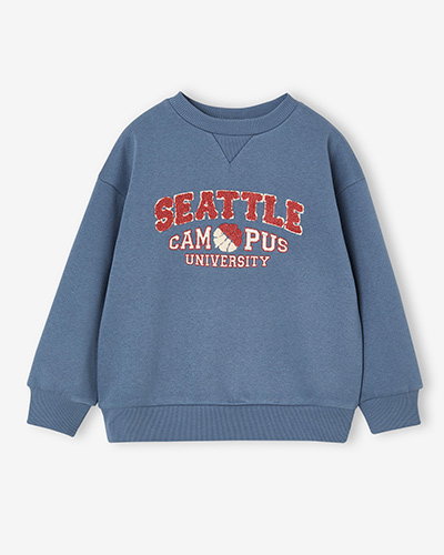 Crew neck sweatshirt for boys - denim blue