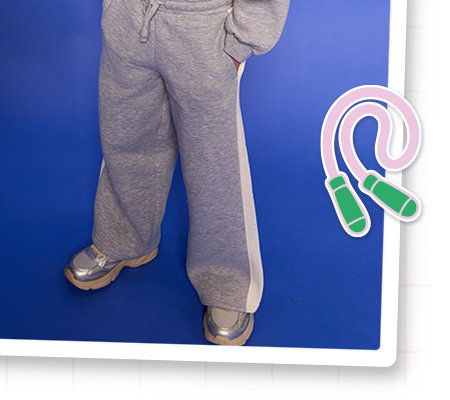 Wide-leg joggers for girls - marl grey