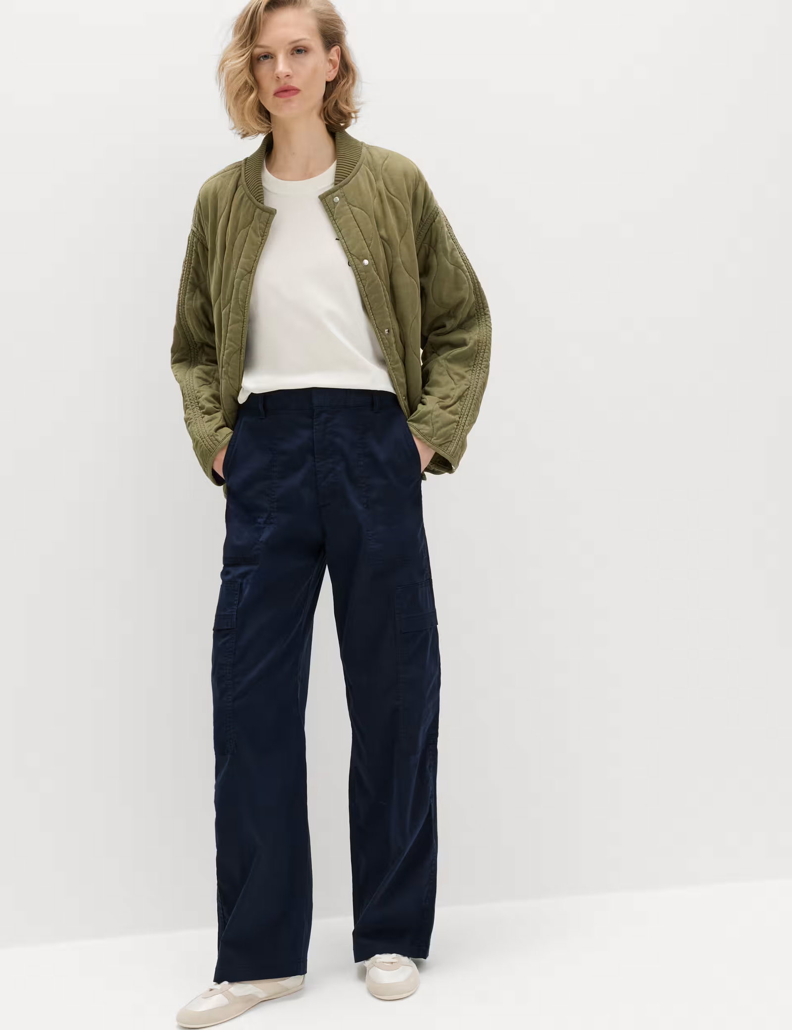 Lyocell Rich Cargo Wide Leg Trousers