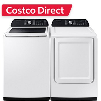 Samsung 4.7 cu. ft. Large Capacity Smart Top Load Washer with Active WaterJet and 7.4 cu. ft. Smart Dryer with Sensor Dry