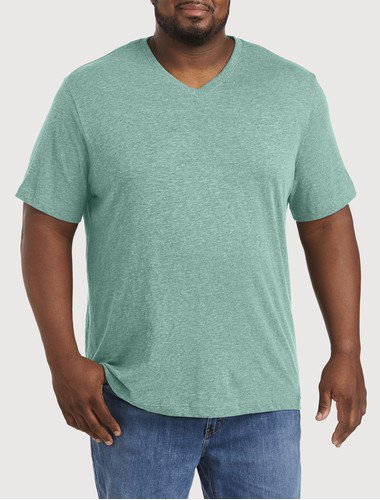 Slub Knit V-Neck T-Shirt