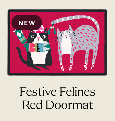 Festive Felines Red Doormat