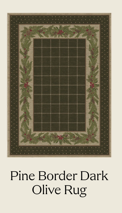 Pine Border Dark Olive Rug