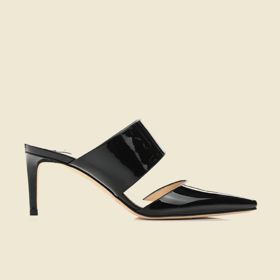 Jimmy Choo Hawke 85 Patent-Leather Mules at Century 21 NYC