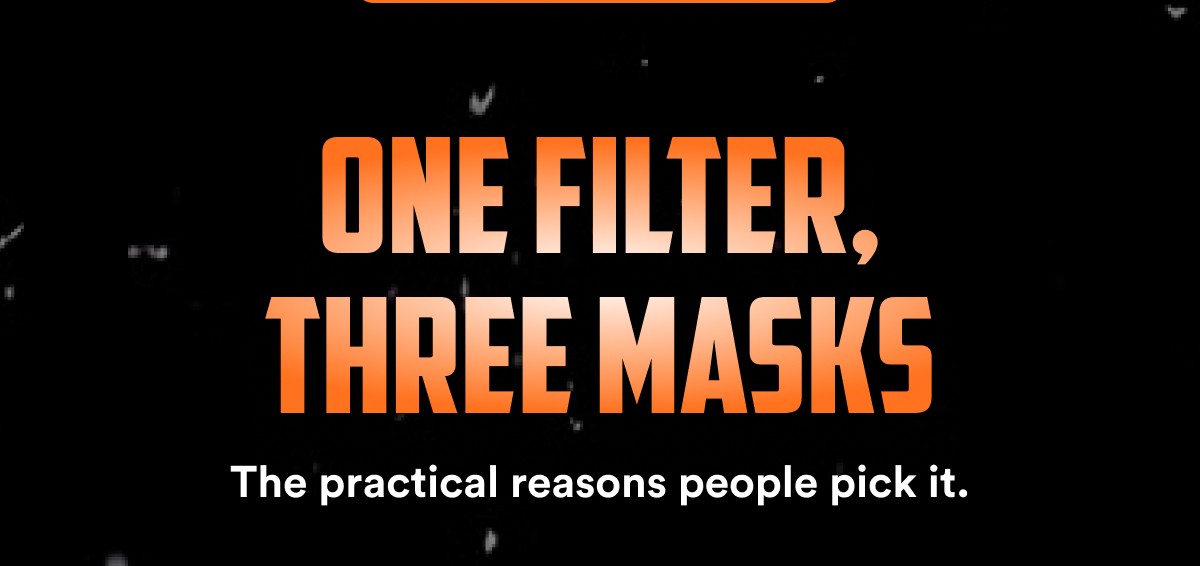 One filter, three masks The practical reasons people pick it.