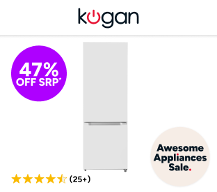 Kogan 325L Bottom Mount Fridge (White) Product Image