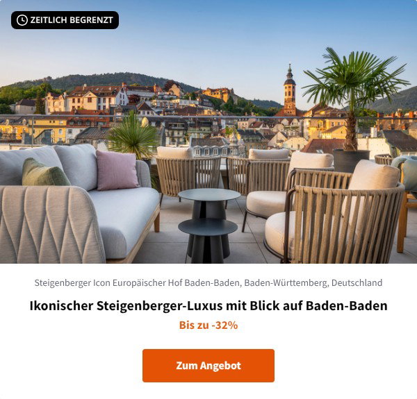 Ikonischer Steigenberger-Luxus mit Blick auf Baden-Baden
