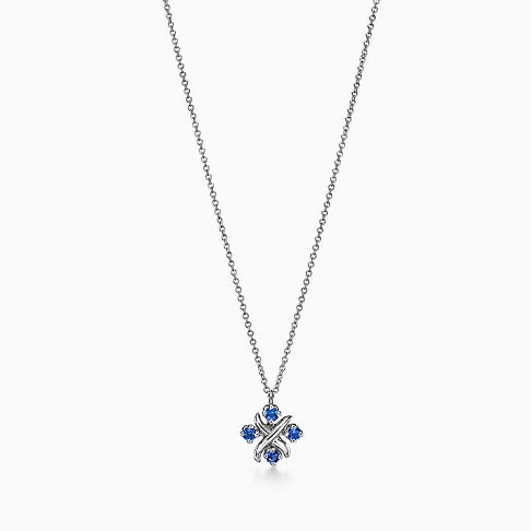 Sixteen Stone by Tiffany Earrings in Platinum with Sapphires