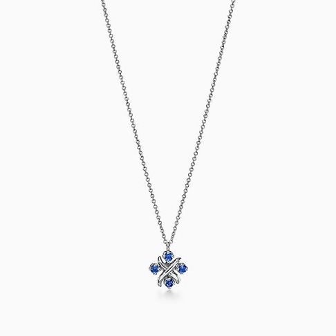 Sixteen Stone by Tiffany Pendant in Platinum with Sapphires