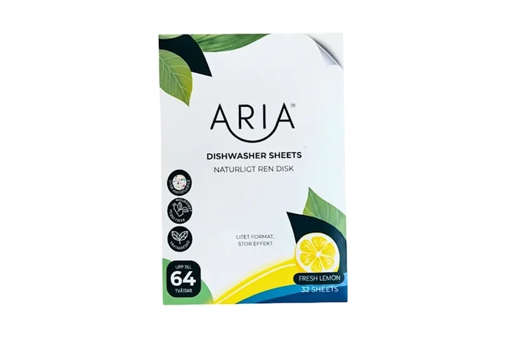 Aria Dishwasher Sheets miljövänligt diskmedel