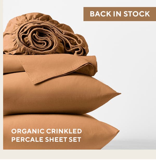 Organic Crinkled Percale Sheet Set