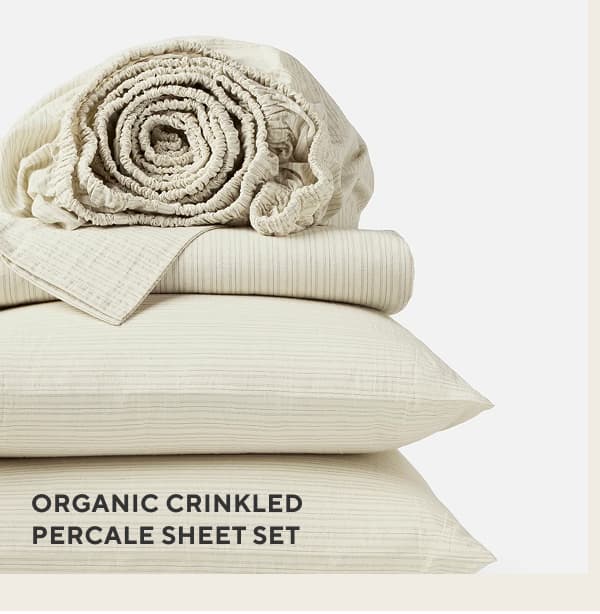 Organic Crinkled Percale Sheet Set