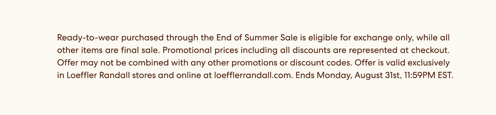 End of Summer Sale disclaimer 