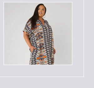 Cuffed Paisley Print Shirtdress