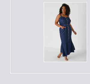Sweetheart Maxi Denim Dress
