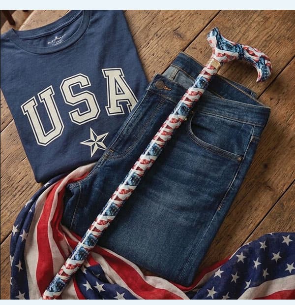 USA themed cane and outfit