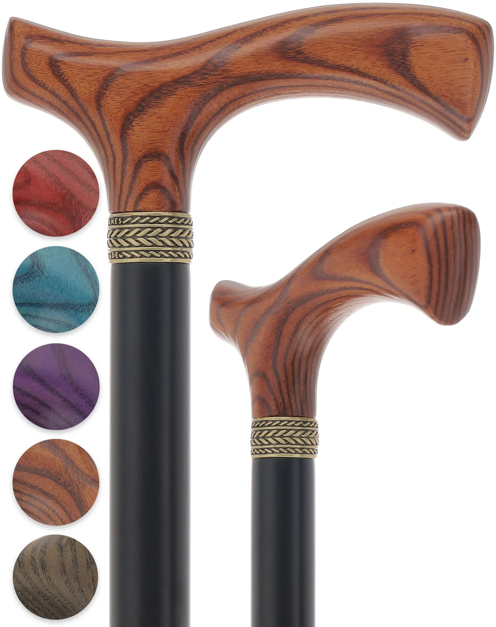 Image of Royal Canes Classic Fritz: Wood-Stained, Pewter Collar (Standard & Slim Profiles)