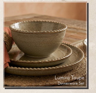 Lumira Taupe Dinnerware Set