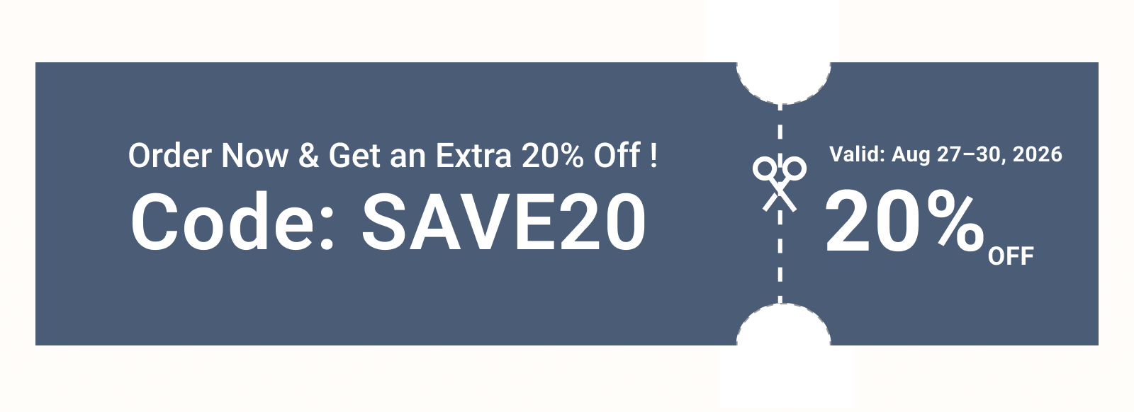 Use code: SAVE20 for 20% off