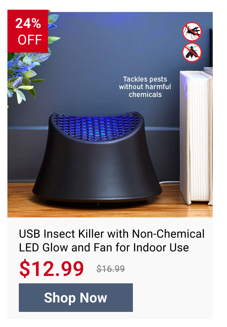 USB Insect Killer with Non-Chemical LED Glow and Fan for Indoor Use