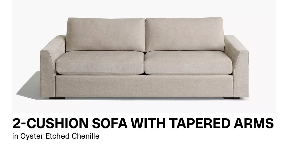 2-CUSHION SOFA WITH TAPERED ARMS