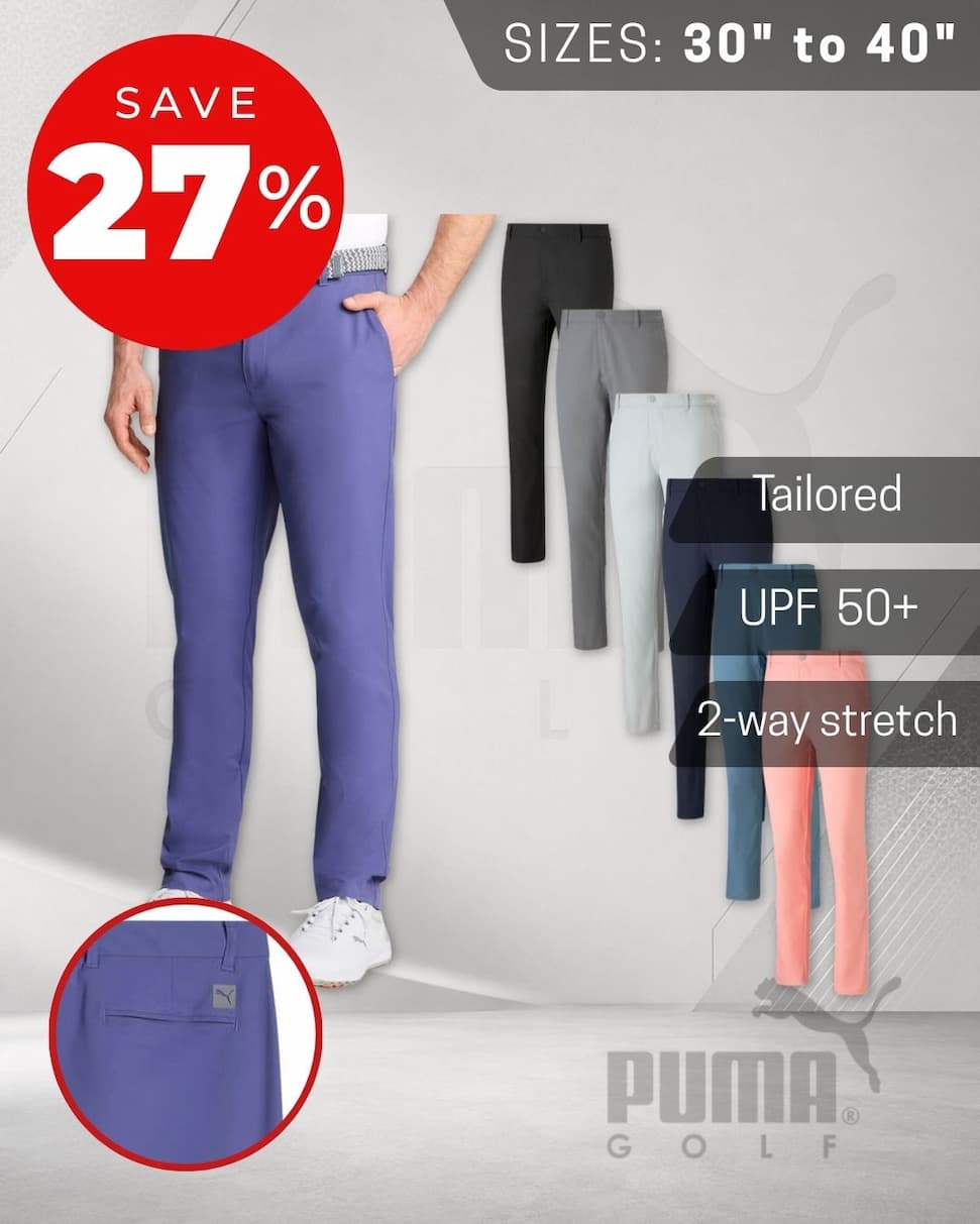 Puma Golf Mens Dealer Tailored Recycled Fabric Mid Rise Trousers