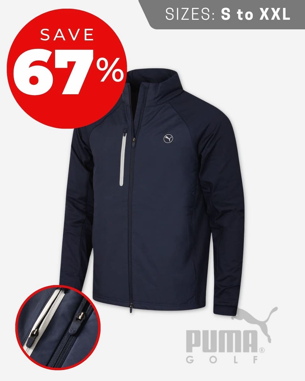 Puma Golf Mens Hielands Water Repellent PrimaLoft Insulated Jacket - Navy