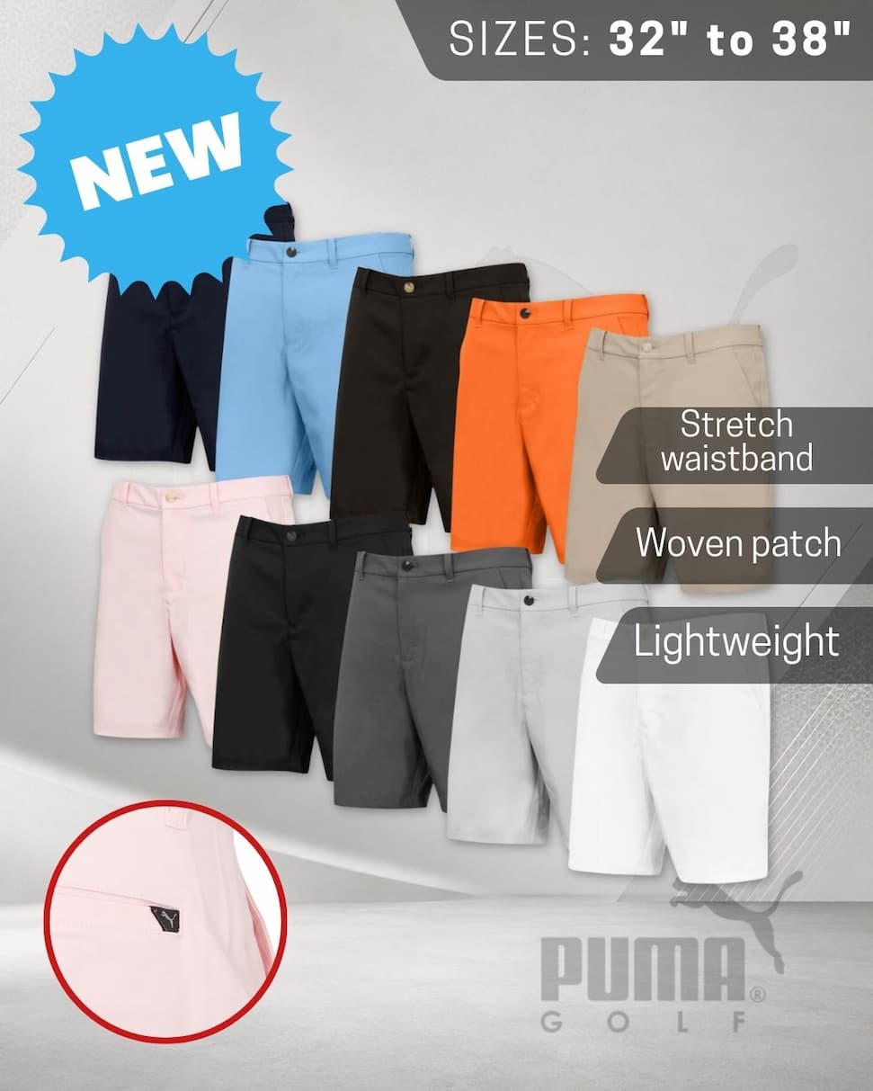 Puma Golf Mens 2026 101 Pure Short 8 Stretch Tailored Modern Golf Shorts