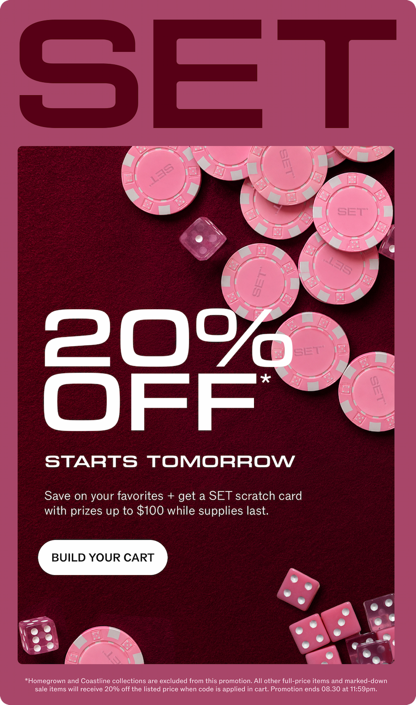 20% OFF STARTS TOMORROW