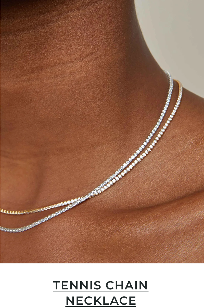 Tennis Chain Necklace in Silver