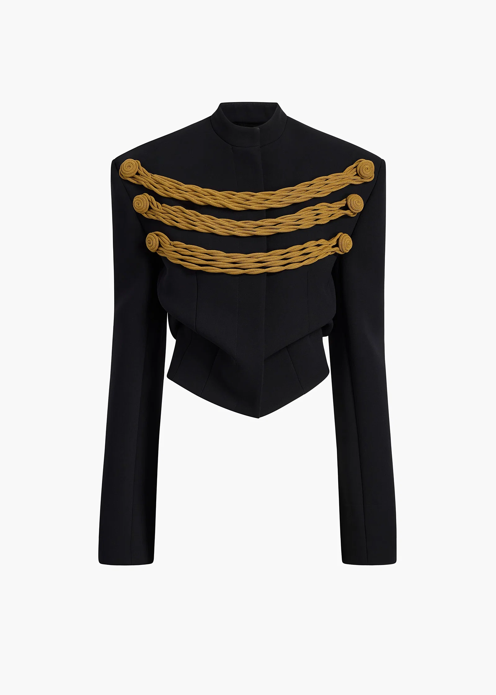 Image of York Jacket With Cord Embroidery in Black and Gold
