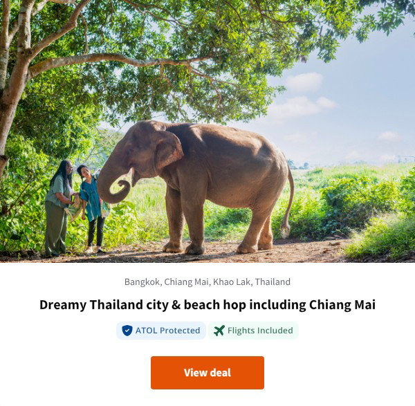 Dreamy Thailand city & beach hop including Chiang Mai