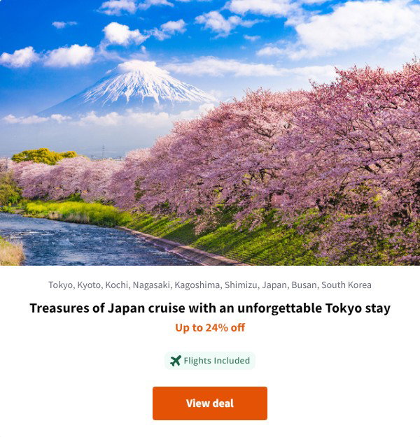 Treasures of Japan cruise with an unforgettable Tokyo stay