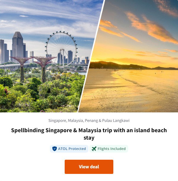Spellbinding Singapore & Malaysia trip with an island beach stay