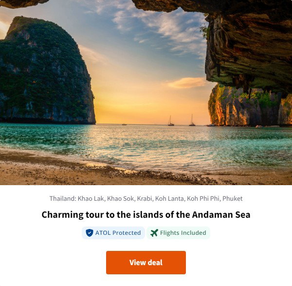 Charming tour to the islands of the Andaman Sea