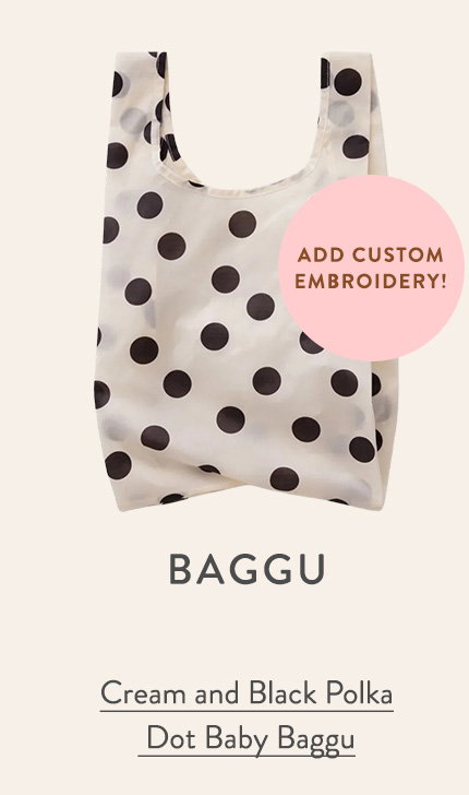 Cream and Black Polka Dot Baby Baggu 